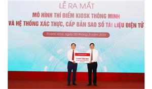 Agribank triển khai mô hình Kiosk hành chính công thông minh tại Thanh Hóa